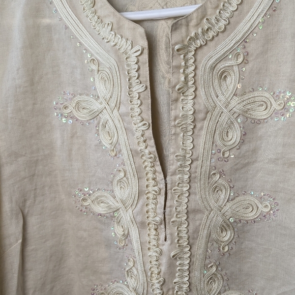 BIANCA NYGARD Plus Size Tunic Women Blouse Size 24W 100% Linen Boho - Picture 3 of 12